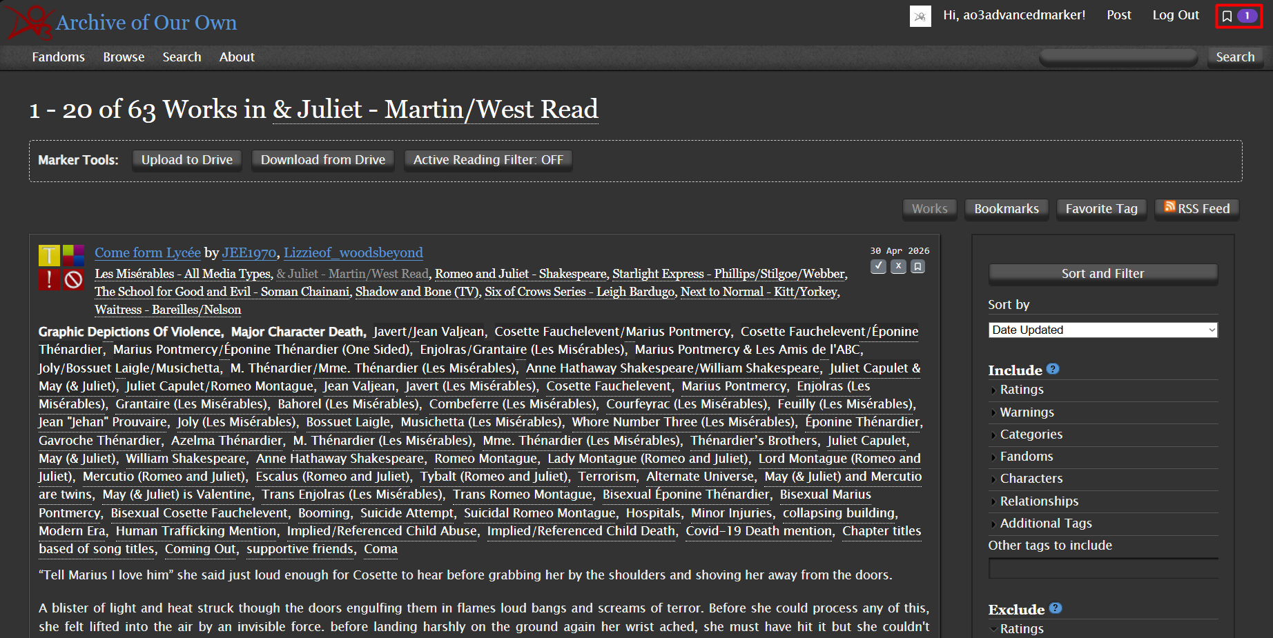 WTR header dropdown