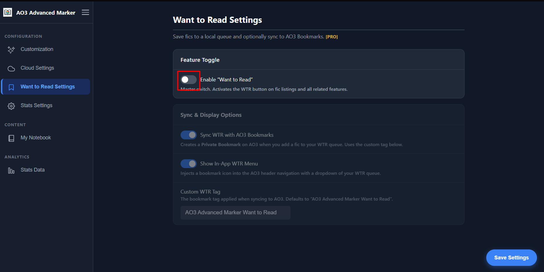 WTR Enable Toggle