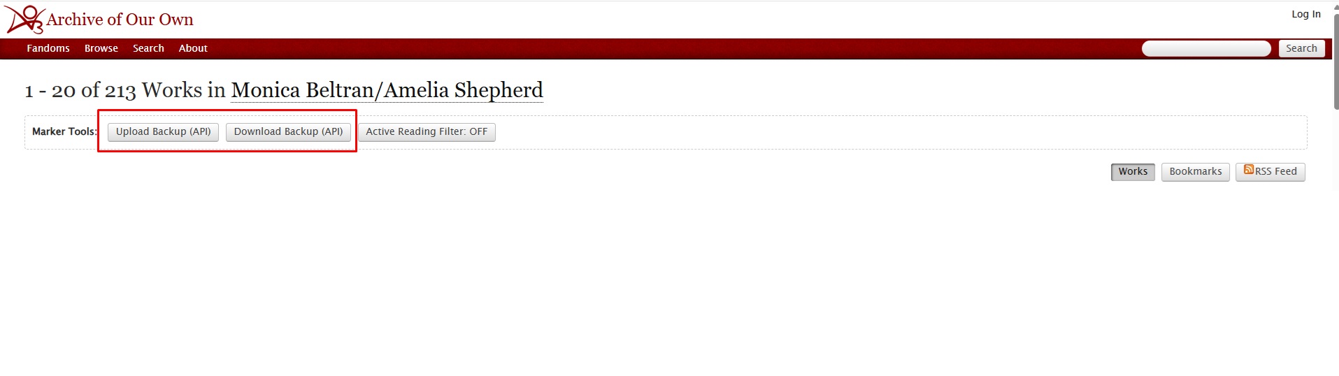 Manual Upload and Download Buttons on AO3 toolbar